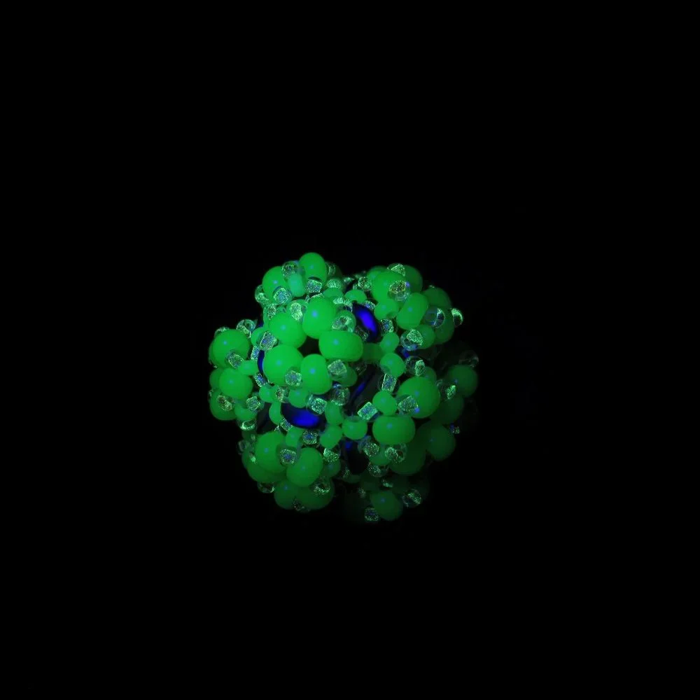 Handwoven Uranium and Glow in the dark Pendant